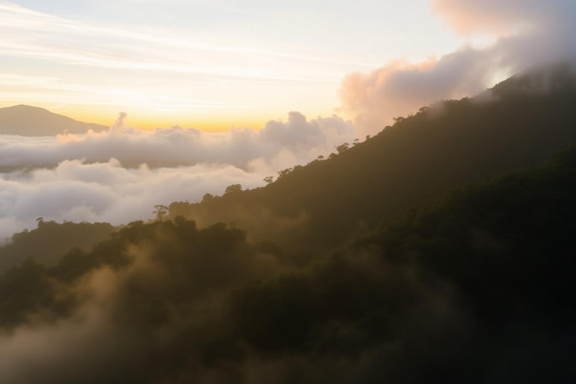 Montañas de Costa Rica al amanecer
